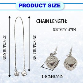 Creative Metal Dice Car Rear View Mirror Pendant, Automotive Mirror Hanging Pendant Car Accessories for Car Interior Ornament Decoration