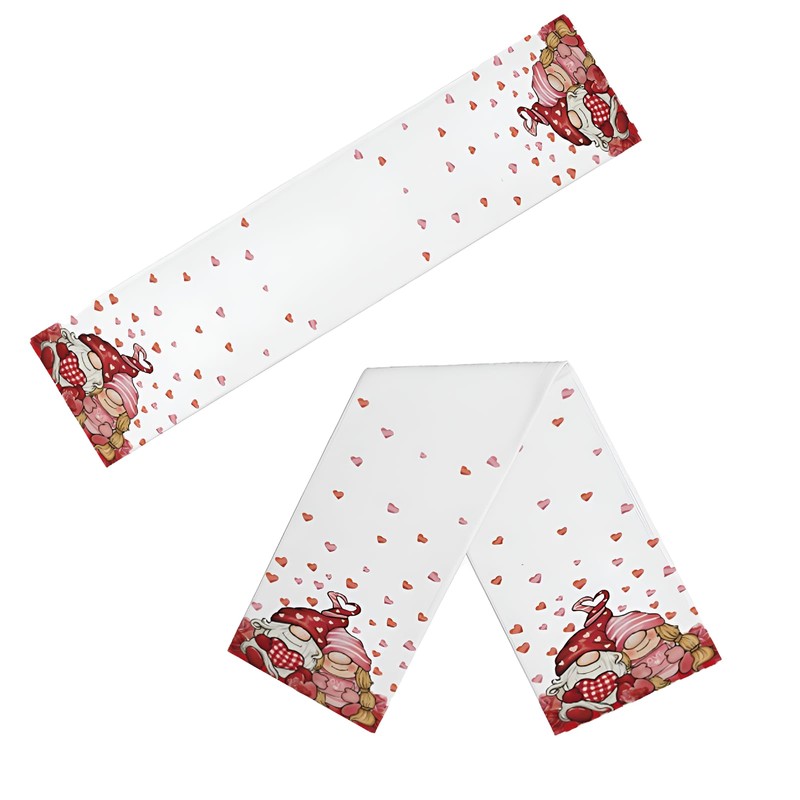 Niviy Valentines Gnome Table Runner 13 x 48 Inch, Plaid