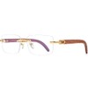 HEPIDEM Wood Handmade Glasses Square Rimless Luxury Eyeglasses 0816 (Real