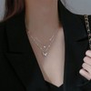 2줄 체인 목걸이 나비 큐빅 믹스 (WFJ8Q5V) Two-Line Chain Necklace Butterfly Cubic Mix (WFJ8Q5V)
