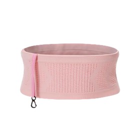 Unisex Running Belt Travel Money Belt Slim Fanny Pack and Waist Pack 4 Large Security Pockets and Zipper Fits All Phone Models Keys Cards Fits Men and Women Run Jog Gym Workout Cycle Hiking(Pink,L)
