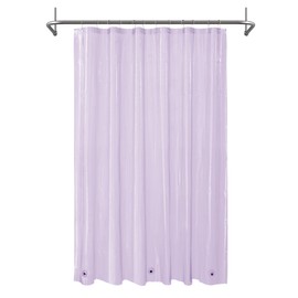 Mrs Awesome Clear Lavender Shower Curtain Liner with 3 Magnets, 72x72 Premium Flexible Sturdy Plastic Shower Curtain for Bathroom Lightweight & Waterproof, Clear Lavender