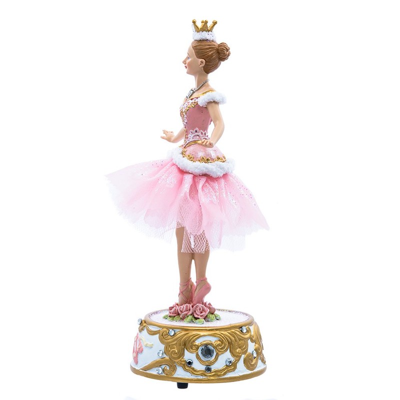 Kurt Adler Figura de Bailarina de Base Musical Rosa de