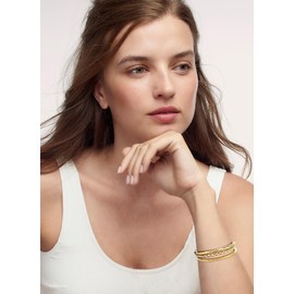 ENSKEFEN Gold Adjustable Bangle Bracelet for Women 14K Gold Plated Stacking Bracelets Multi Layered Slider Bracelet