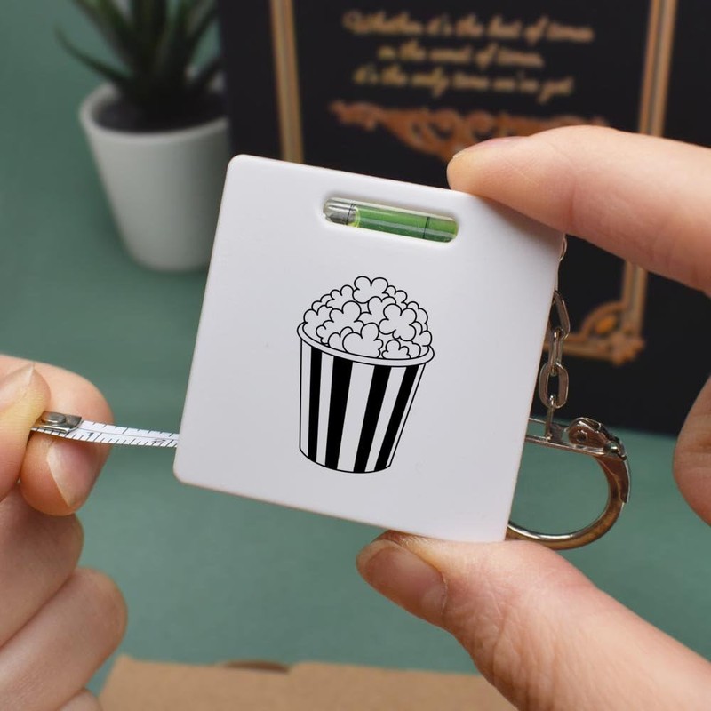 'Popcorn Bucket' Keyring Tape Measure/Spirit Level Tool (KM00042002)