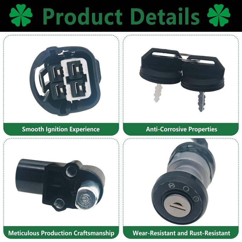 48397 Ignition Switch with Key Assembly for Massimo Buck 250,