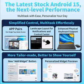 JJGJ Android 15 Tablet 10 Inch, 26GB RAM+256GB ROM/2TB Expandable Tablet, 2 in 1 Tablets with Keyboard Case Mouse Stylus, 2.0GHz Octa-core CPU, IPS HD Screen, 5G WiFi BT 5.0, 8000mAh Battery (Black)