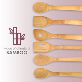 Home Basics 6 Piece Bamboo Kitchen Cutlery Tool Set