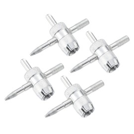X AUTOHAUX 4pcs 4 in 1 Valve Core Tire Valve Tools Multifunctional Valve Wrench for Automobile Tire Tyre Stem Core Remover Installer Repair
