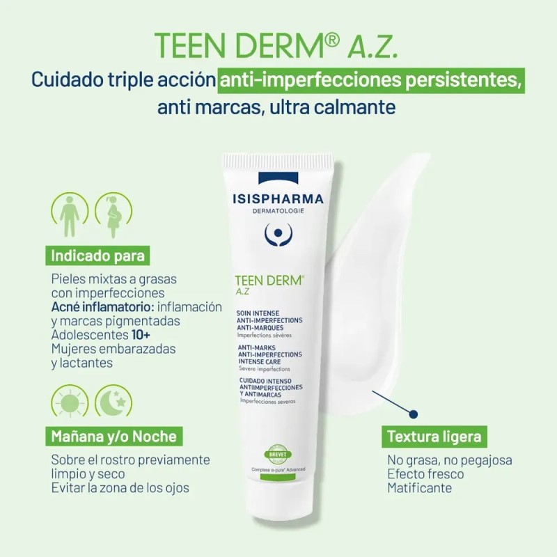 Isispharma Teen Derm A Z 30ml Gel Facial Antiimperfecciones