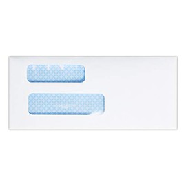 LUXPaper Quality Park #9 Double Window Envelopes | Security Tint | Redi-Seal | 3 7/8" x 8 13/16" | Bright White | 24lb. Text | 1,000 Qty