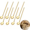 8 Pcs Gold Espresso Spoons, 6.7" Long Handle Small Coffee