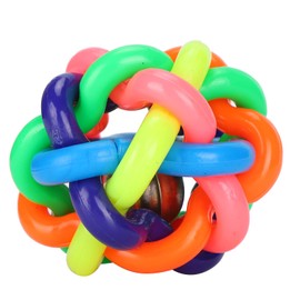 GLOGLOW Rubber Bell Sound Pet Toys, 3 inch Colorful Soft Ball Chewing Interactive Wiggle Ball Dog Toy for Dogs Mini Pigs(7.5cm)