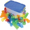 Constructive Playthings Translucent Color Building Blocks, Light Table Manipulatives, 3D