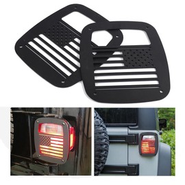 Partol YJ Tail Light Cover Guard For Jeep Wrangler TJ YJ 1987-2006, American US Flag Pattern Exterior Rear Tail Light Covers Guards Protectors
