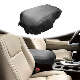 QianBao DIY Leather Center Console Cover Replacement for Toyota Tundra 2007-2013, Original Fit Armrest Cover, Anti-Scratch Protection
