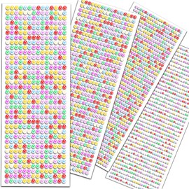 3090 Pcs Self-Adhesive Pearl Stickers Hair Pearls Stick On Face Glitter Gems Jewels Makeup Festival Hair Jewels For Hair Face Nail Makeup Clothes Shoes Bags DIY Craft 4 Sizes (Colorful)