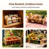 Solid Wood Harvest Hod Basket with 360° Rotating & Foldable