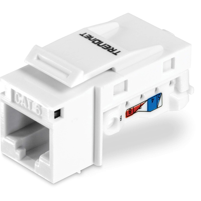 TRENDnet Cat6 Keystone Jack, 25-Pack Bundle, 90° Angle Termination, Compatible
