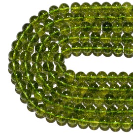 abalorio de piedras preciosas naturales de 6 mm, abalorio de peridoto redondas pulidas y lisas para hacer pulseras, abalorio sueltas de 15 pulgadas