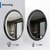 Round LED Mirror for Bathroom, Black Metal Frame, 28”