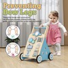 Wooden Baby Walker, Baby Push Walker Adjustable Height and Speed