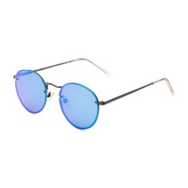 Foster Grant Sun Luv Positivity Rules Round Sunglasses, Satin Gunmetal, 53mm,10260195.COM