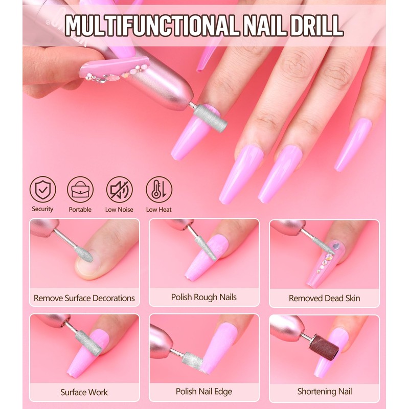 Acrylic Nail Kit with Drill and UV Light, Nail Kit