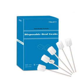 Disposable Mouth Swabs Sponge - Unflavored & Sterile Oral Swabs Dental Swabsticks for Mouth Cleaning (WHITE-250PCS)