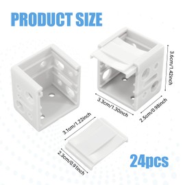 24 Pcs Mounting Brackets for Blinds, 1 Inch Blind Mini Window Blinds Headrail Bracket Replacement Holder Bracket (White)