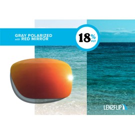LenzFlip Polarized Replacement Lenses Compatible with Rayban New Wayfarer RB2132 58mm Sunglasses - Crafted in USA - (Grey Polarized with Red Mirror)