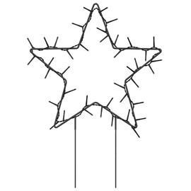 vidaXL Christmas Stars, Pack of 3, Christmas Lights with Ground Spikes, 50 LEDs, Garden Stake Star Illuminated 8 Modes, Waterproof Christmas Decoration Light Star, 29 cm