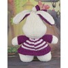 Knitting by Post Knitting Pattern Burgundy Bunny from A Cute