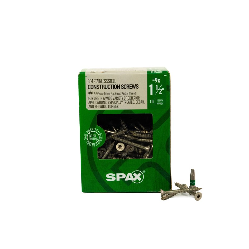 SPAX #9 x 1-1/2" Exterior Flat Head Stainless Steel Wood