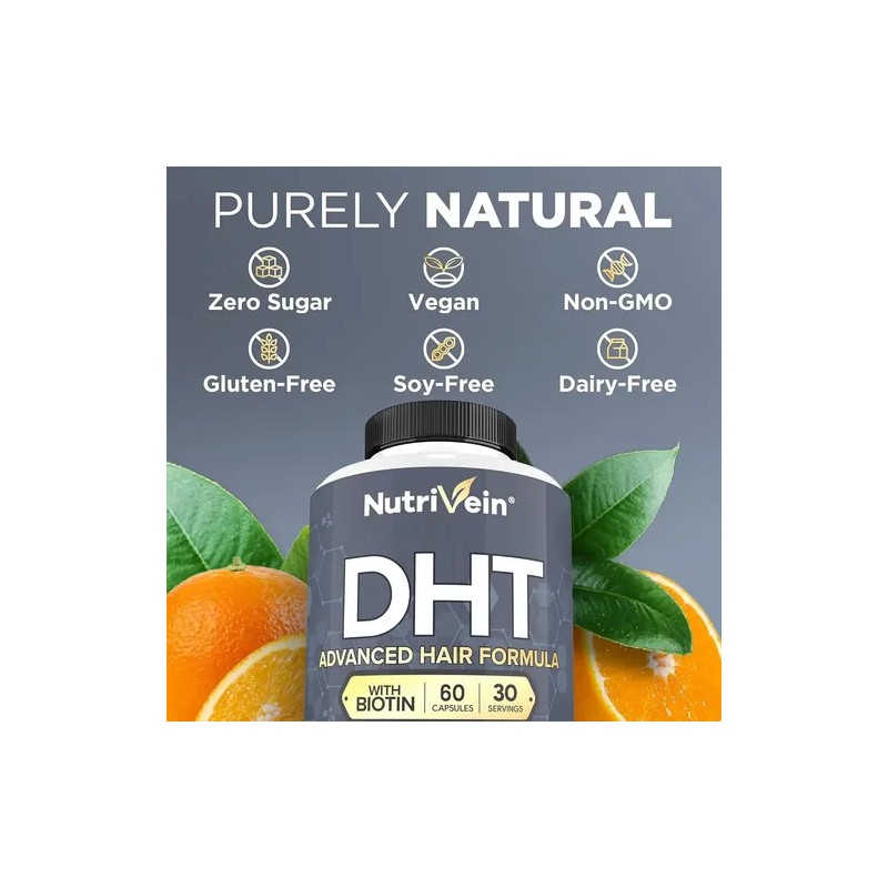 Fórmula Avanzada DHT con Biotina DHT Blocker Hair Supplement, 60