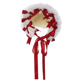 COSDREAMER Girls Women Victorian Bonnets Lace Flowers Tea Party Hats white
