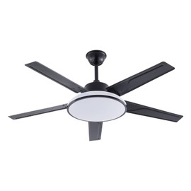 SHOUMANUAL 52 Inch Ceiling Fans with LED Lights, Modern Indoor Chandelier Fan Light with Controller, Reversible DC Motor, 3-Color & 6 Speeds for Living Room (Black)