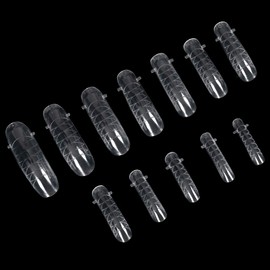 Rolabling Nail Tips Clear Acrylic Nail Tip Fake Nails With Scale Nail Extension Tool With Box Manicure DIY 120 Pcs/12 Sizes (Models-4)