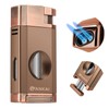 FANKAI Torch Lighter with Cigar V Cutter, Cigar Lighter Double