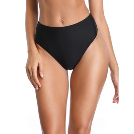 RELLECIGA Women's Black High Cut High Waisted Bikini Bottom Size X-Large