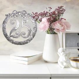 Anniversary Number 25, Diameter 24 cm, Silver, Anniversary Wreath
