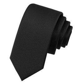 Luckyvestir Boys Tie Solid Color Tie for Boys Kids Ties Boys Necktie Self-Tie for kids (8-14 yr) (black)
