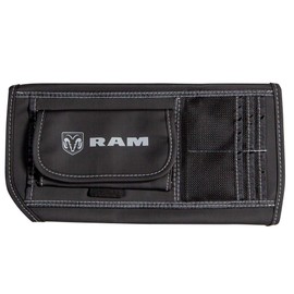 Plasticolor 006197R01 RAM Logo Car Truck or SUV Sun Visor Organizer, Auto Interior Pocket Organizer, Registration and Document Holder, Personal Belonging Sunglass Storage Pouch Organizer