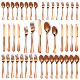 40 Pcs Rose Gold Silverware Set for 8, Food Grade Stainless Steel Flatware Set, Eating Utensils Sets Include Fork/Knife/Spoon,Home Kitchen Tableware Set, Reusable Cutlery Set, Dishwasher Safe
