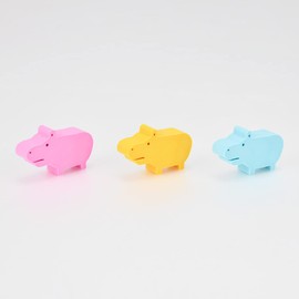 Nakabayashi HPP-ERA-P Hippopo Series Mascot Eraser, Pastel, Pack of 3