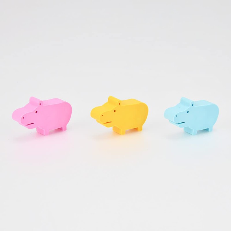 Nakabayashi HPP-ERA-P Hippopo Series Mascot Eraser, Pastel, Pack of 3
