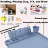 Svartur Painting Mat with Cup and Palette, 17"X13", Thick Silicone
