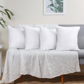 Utopia Bedding Cushion Cover 50 x 50 cm (Pack of 4) – Cushion Covers Made of 100% Polyester – White – For Cushions 50 x 50 cm – Cushion Cover – Pillowcase – Shrink and Fade Resistant