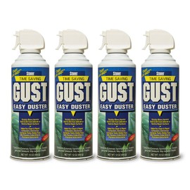 Stoner Car Care 94203-4PK 12-Ounce GUST Easy Air Duster Canned Air Quickly Cleans Delicate or Hard to Reach Surfaces Clean Your Keyboard, Electronics Silk Flowers and Arrangements, and More, Pack of 4