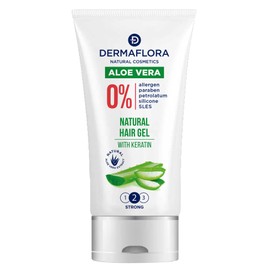 Dermaflora Natural Hair Gel Aloe Vera - 150ml Nourishes, Moisturizes and Strengthens Hair, with Keratin